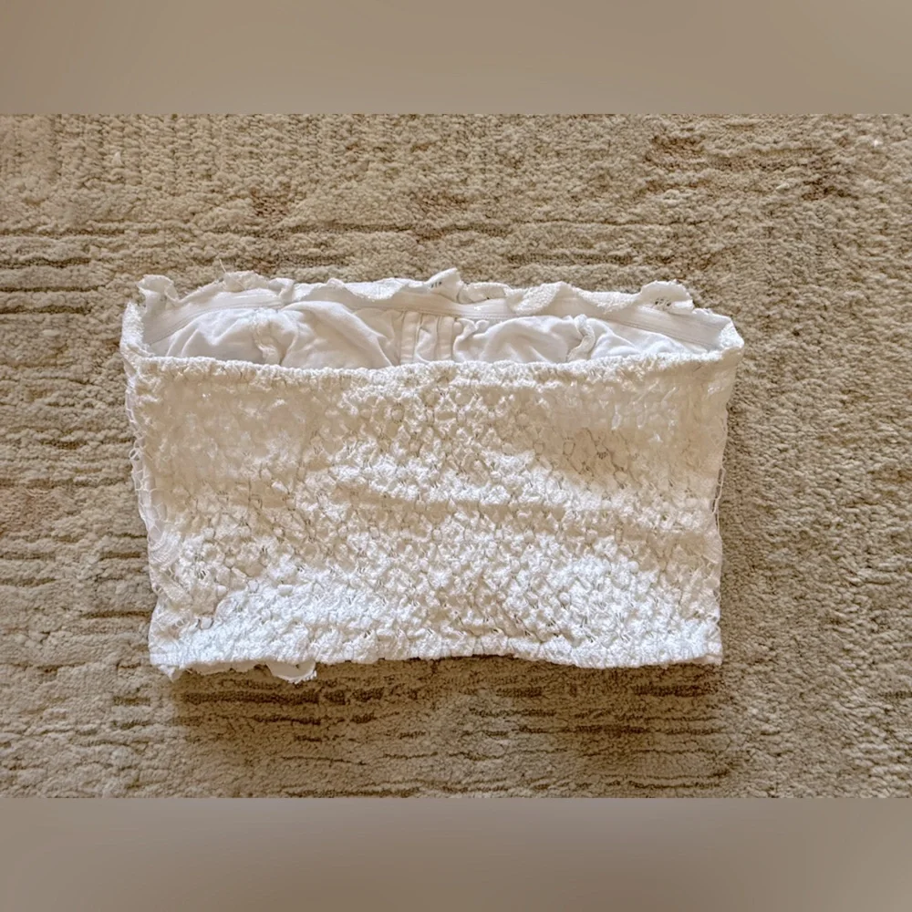 Free People White Lace Crop Top - Picture 4 of 4